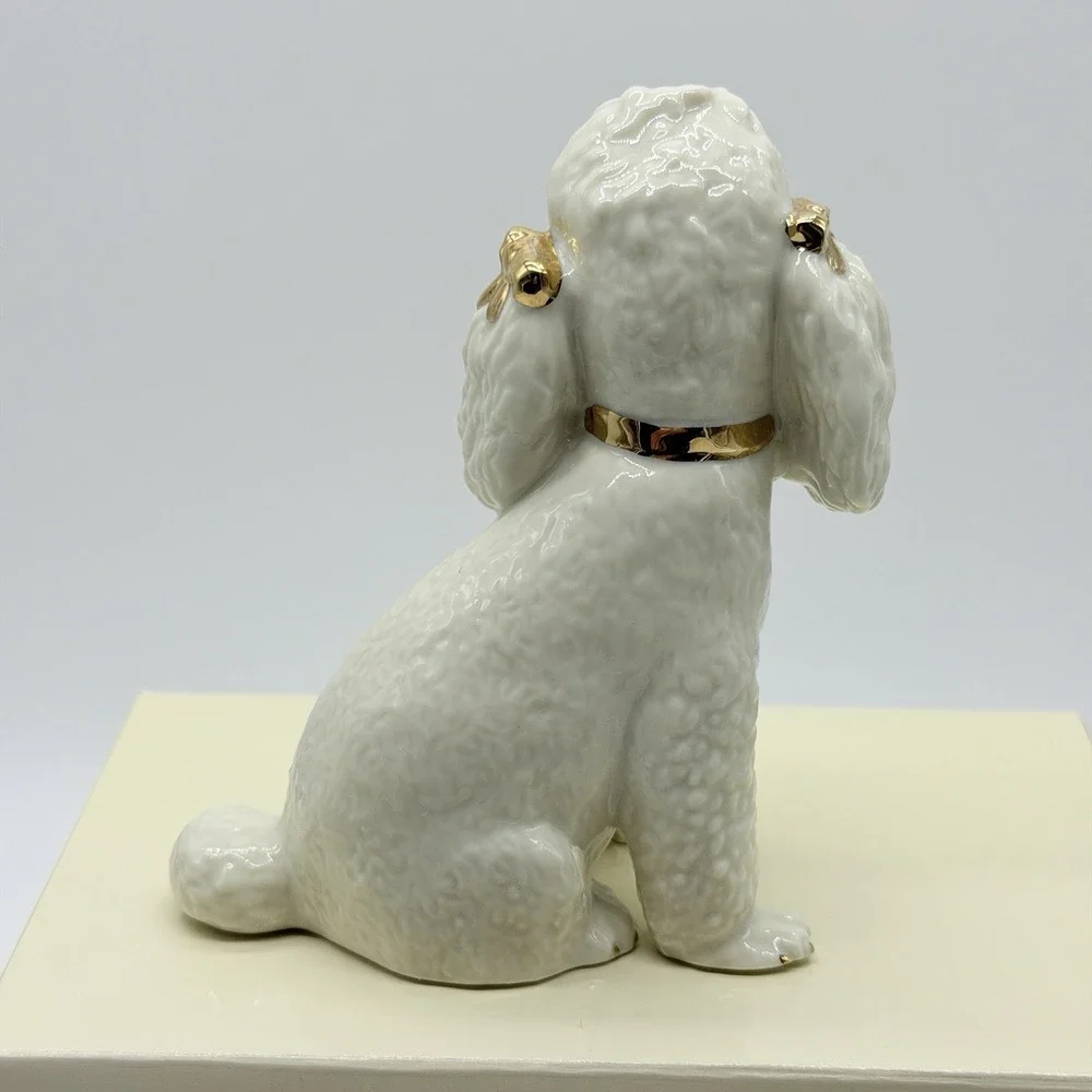 Lenox Year of Puppies Classic Poodle Figurine Ivory Gold Vintage 4